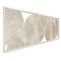 Décoration murale 150 x 50 cm en bois beige - panneaux ajourés à motifs circulaires