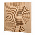 Panneau mural décoratif 60 x 75 cm en bois naturel sculpté style abstrait