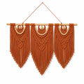 Tenture murale macramé 100 cm coton terracotta style bohème