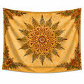 Tenture murale 150 x 150 cm en polyester jaune à motif floral avec œillets décorative